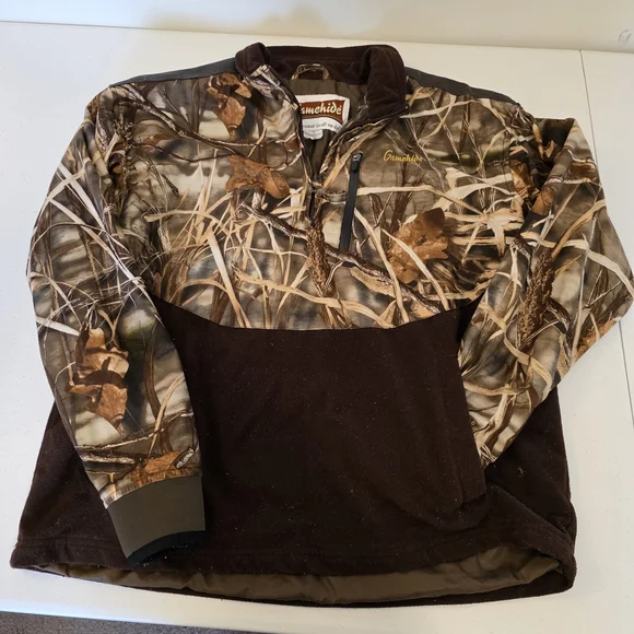 Gamehide Hush Hide Fleece Camouflage Quarter Zip Jacket Size XL - Picture 5 of 9